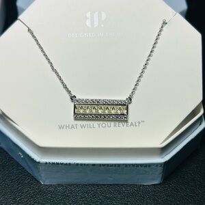 Bomb Party lemon cubic zirconia bar necklace